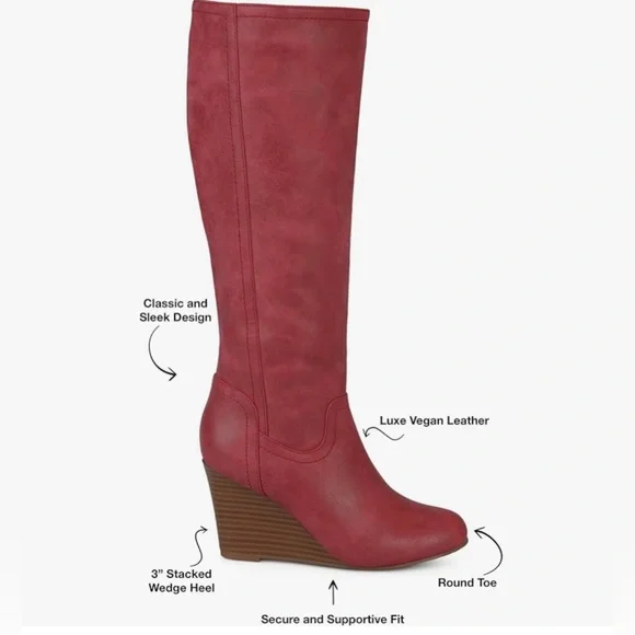 Journee Collection Langly Wide Calf Wedge Boot. Size 11 - Picture 8 of 9